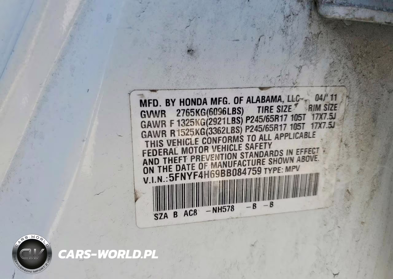2011 Honda Pilot Exl VIN:5FNYF4H69BB084759 - 12
