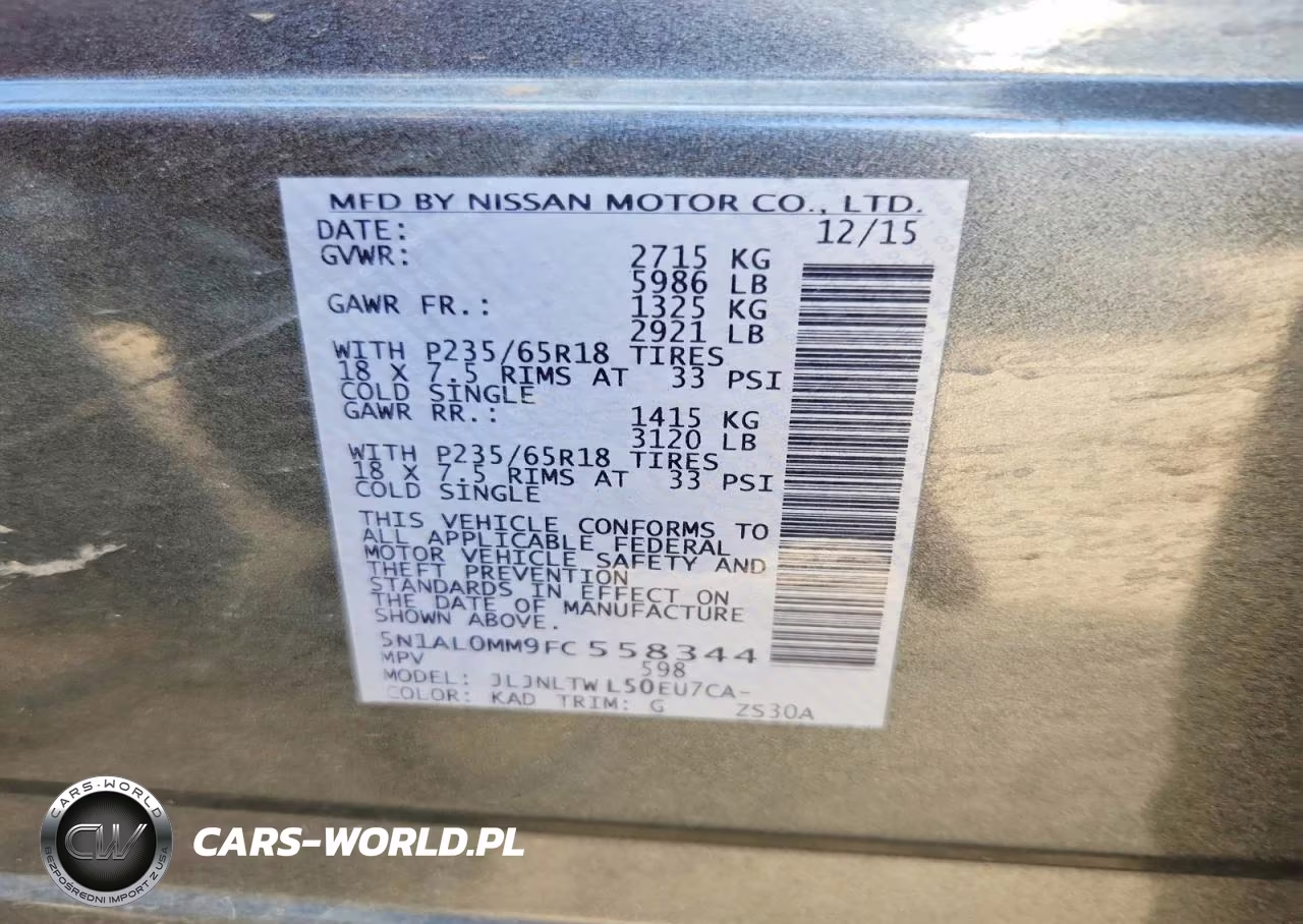 2015 Infiniti Qx60 Base VIN:5N1AL0MM9FC558344 - 12