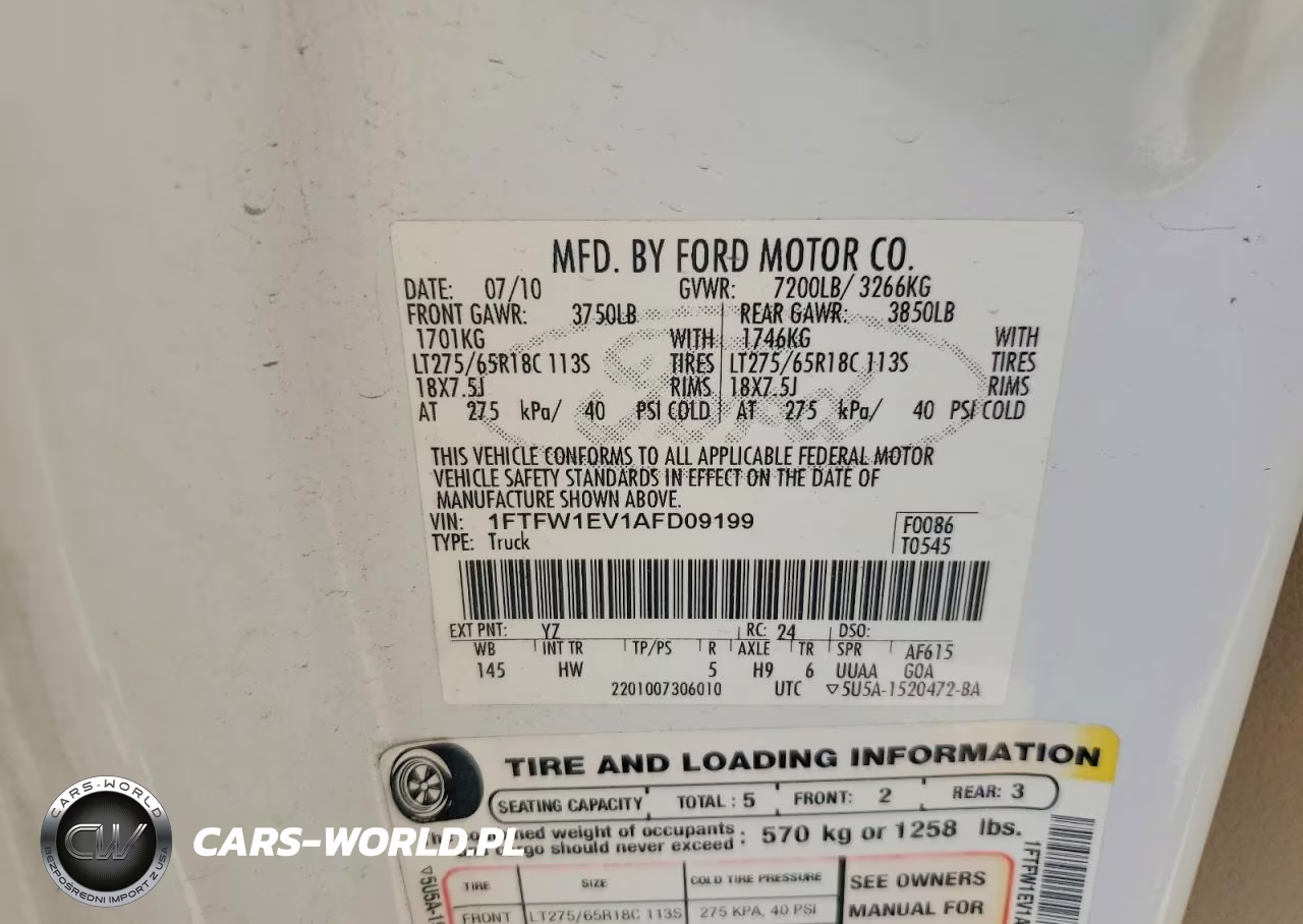 2010 Ford F150 Supercrew VIN:1FTFW1EV1AFD09199 - 12