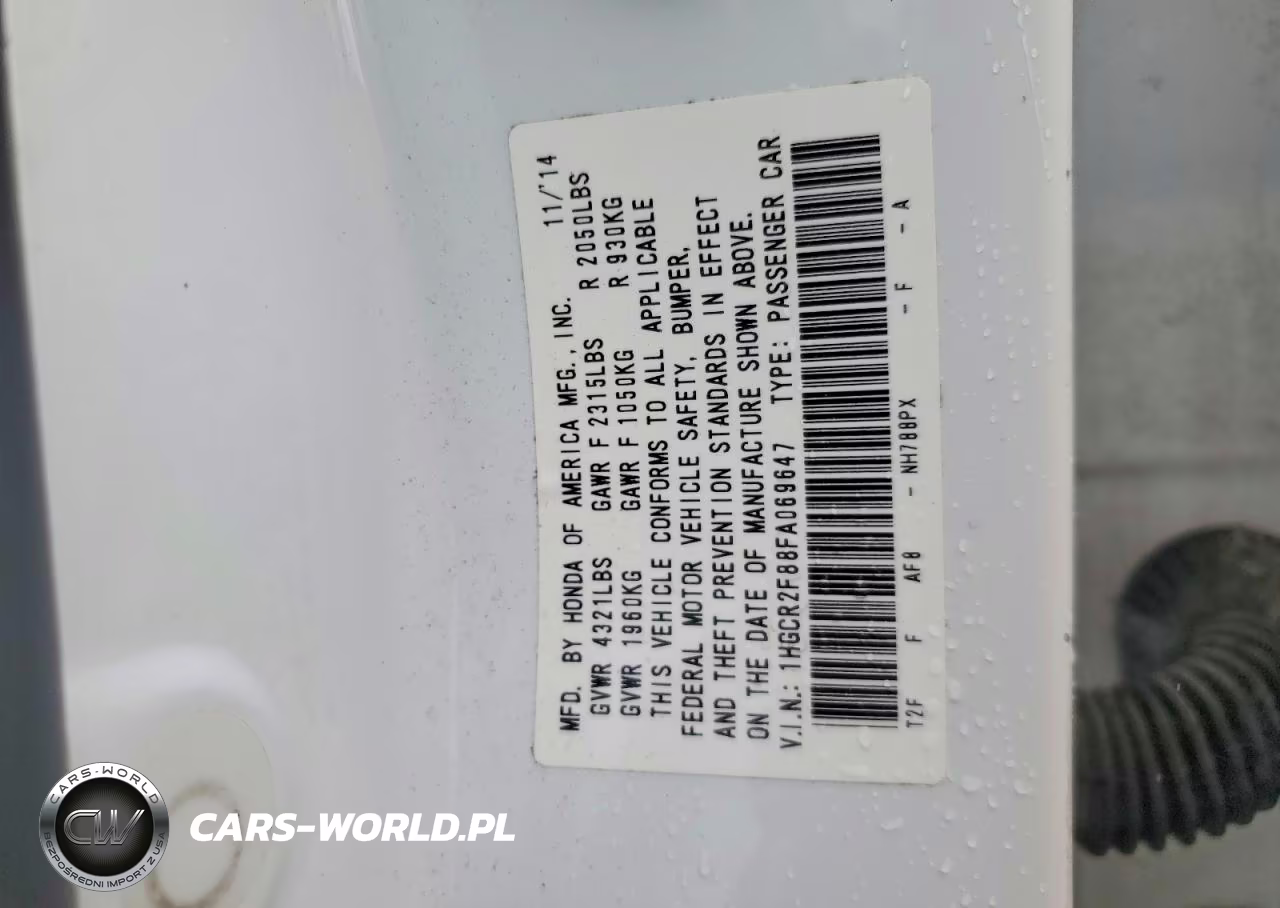 2015 Honda Accord Exl VIN:1HGCR2F88FA069647 - 13