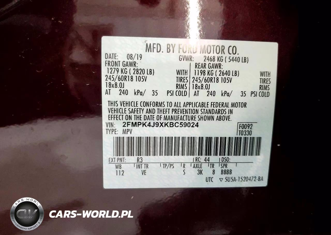 2019 Ford Edge Sel VIN:2FMPK4J9XKBC59024 - 13