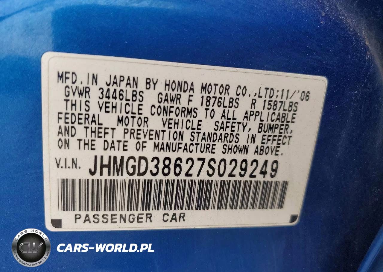 2007 Honda Fit S VIN:JHMGD38627S029249 - 12