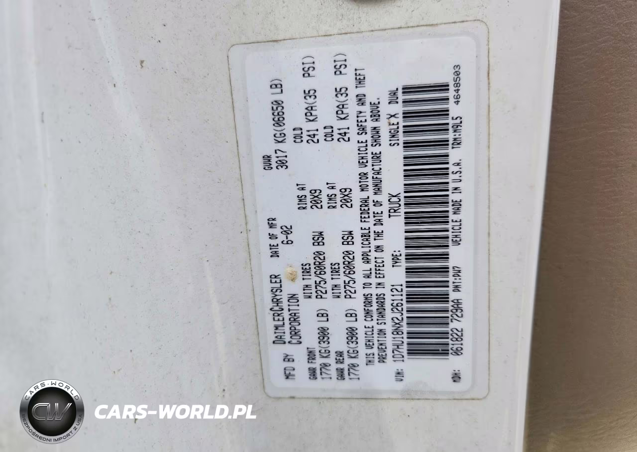 2002 Dodge Ram 1500 VIN:1D7HU18NX2J261121 - 12