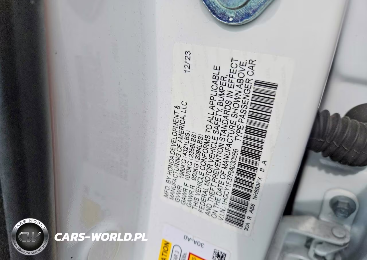 2024 Honda Accord VIN:1HGCY1F37RA030666 - 13