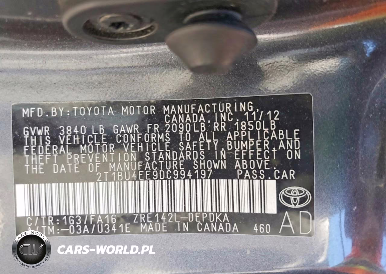 2013 Toyota Corolla L VIN:2T1BU4EE9DC994197 - 12
