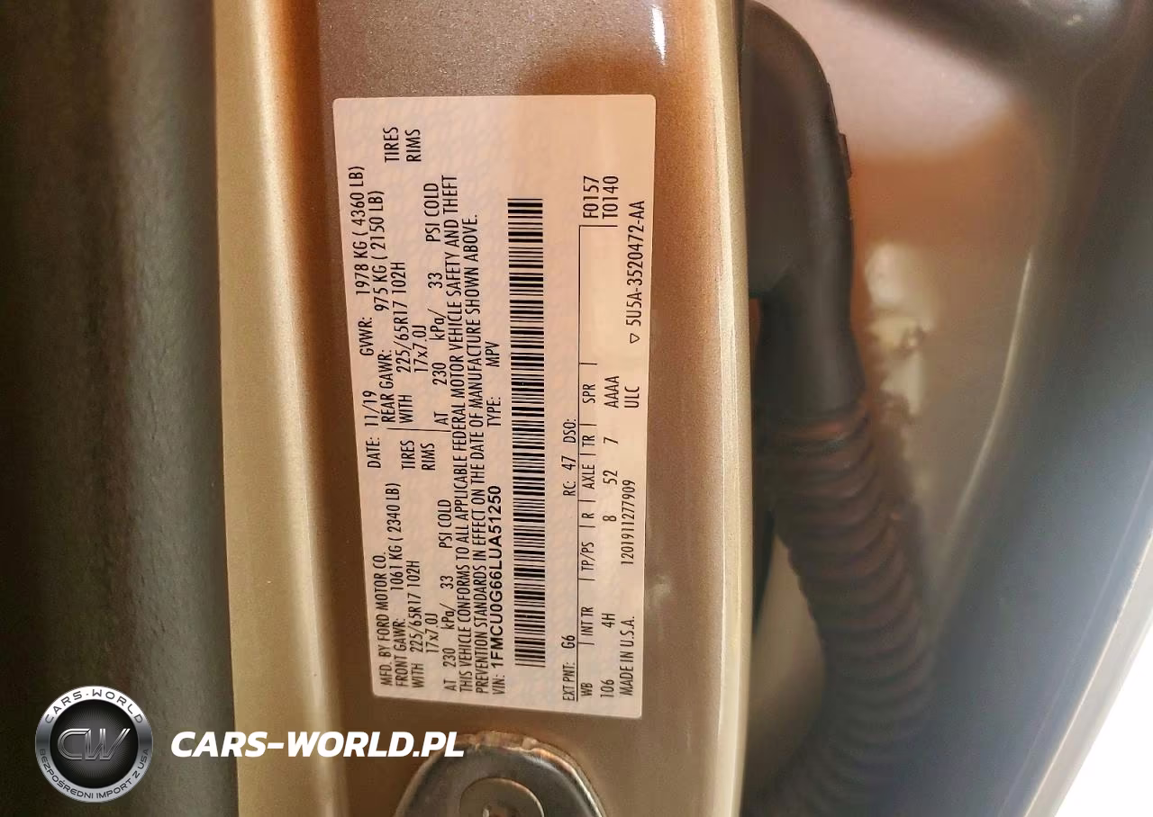 2020 Ford Escape Se VIN:1FMCU0G66LUA51250 - 13