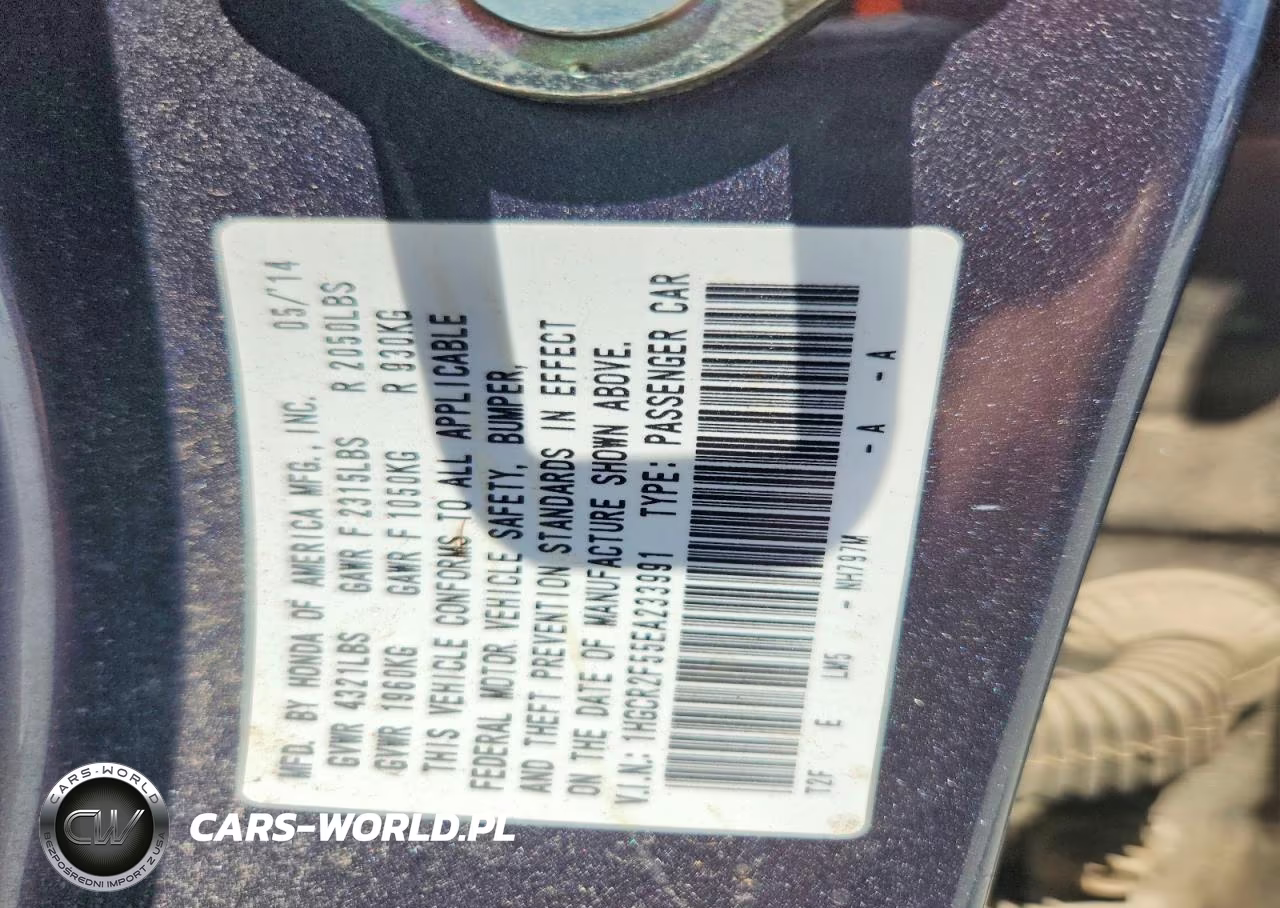 2014 Honda Accord Sport VIN:1HGCR2F55EA233991 - 12