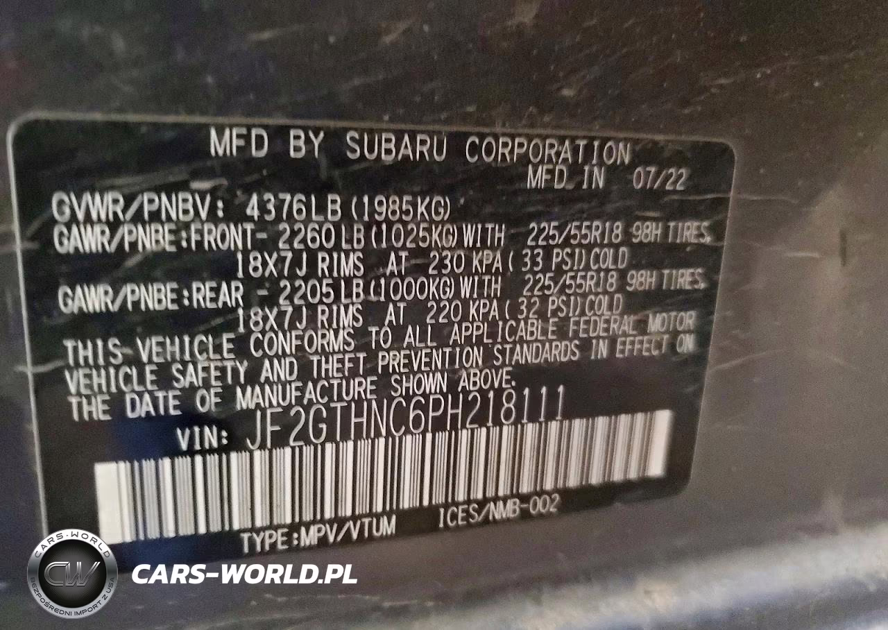2023 Subaru Crosstrek Limited VIN:JF2GTHNC6PH218111 - 12