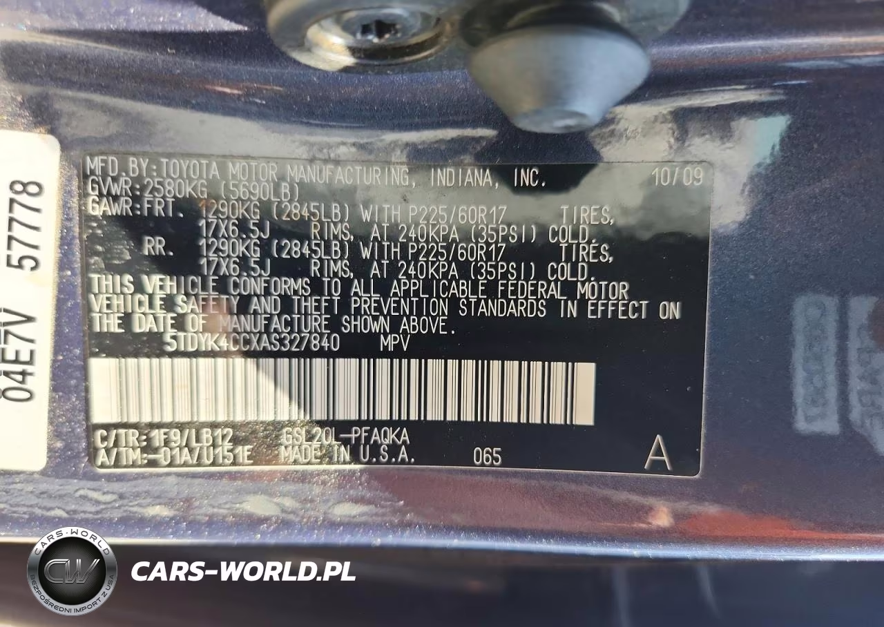 2010 Toyota Sienna Xle VIN:5TDYK4CCXAS327840 - 13