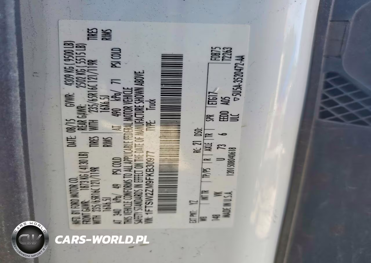 2015 Ford Transit T-350 VIN:1FTSW2ZM9FKB30977 - 13