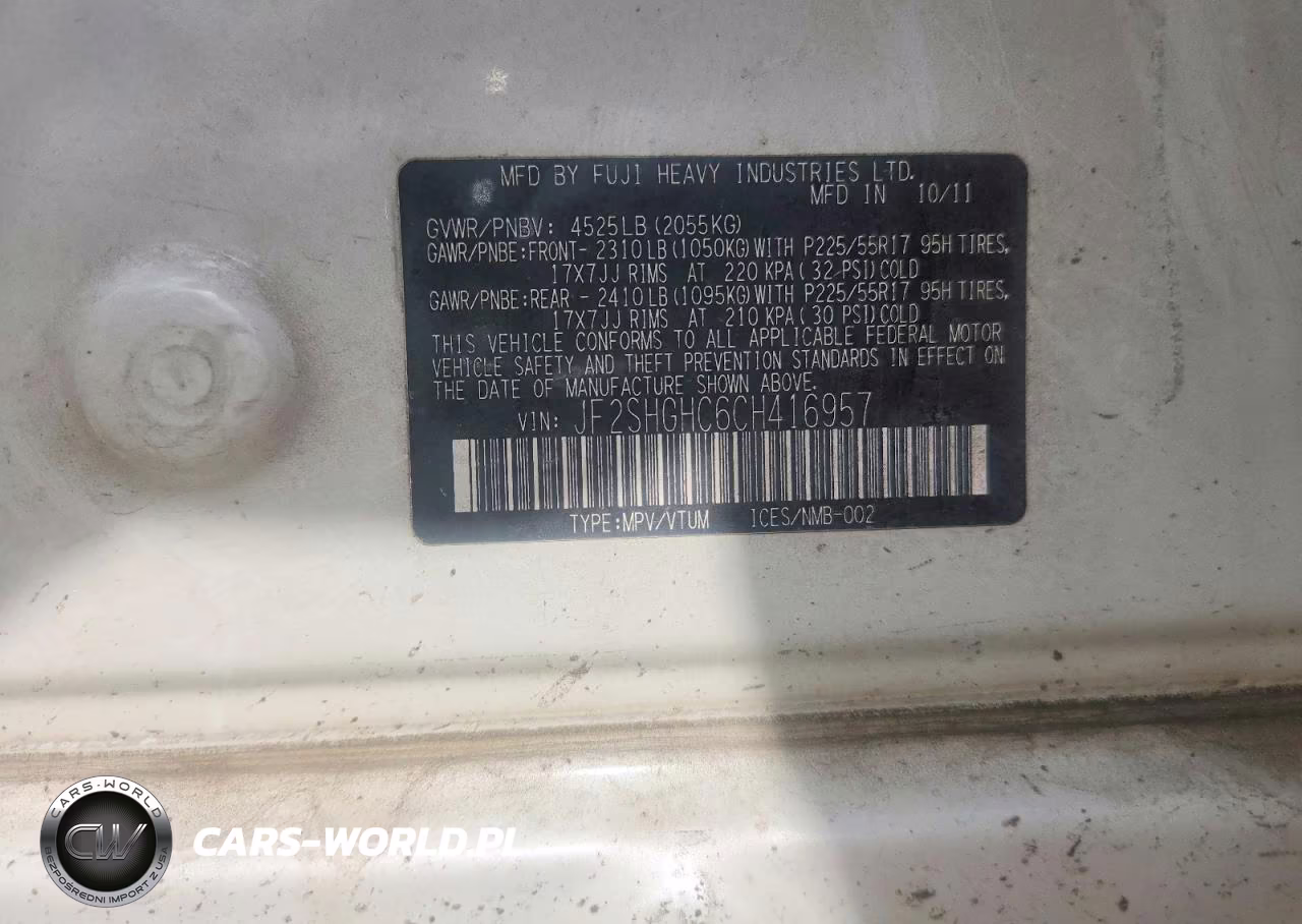 2012 Subaru Forester Touring VIN:JF2SHGHC6CH416957 - 13