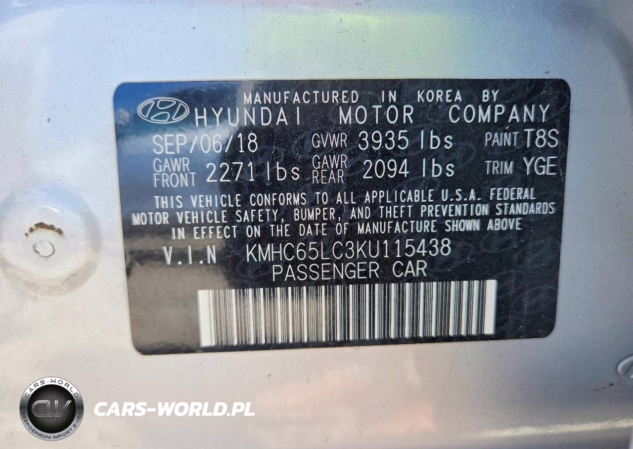 2019 Hyundai Ioniq Blue VIN:KMHC65LC3KU115438 - 13