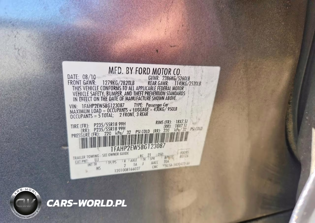 2011 Ford Taurus Sel VIN:1FAHP2EW5BG123087 - 12
