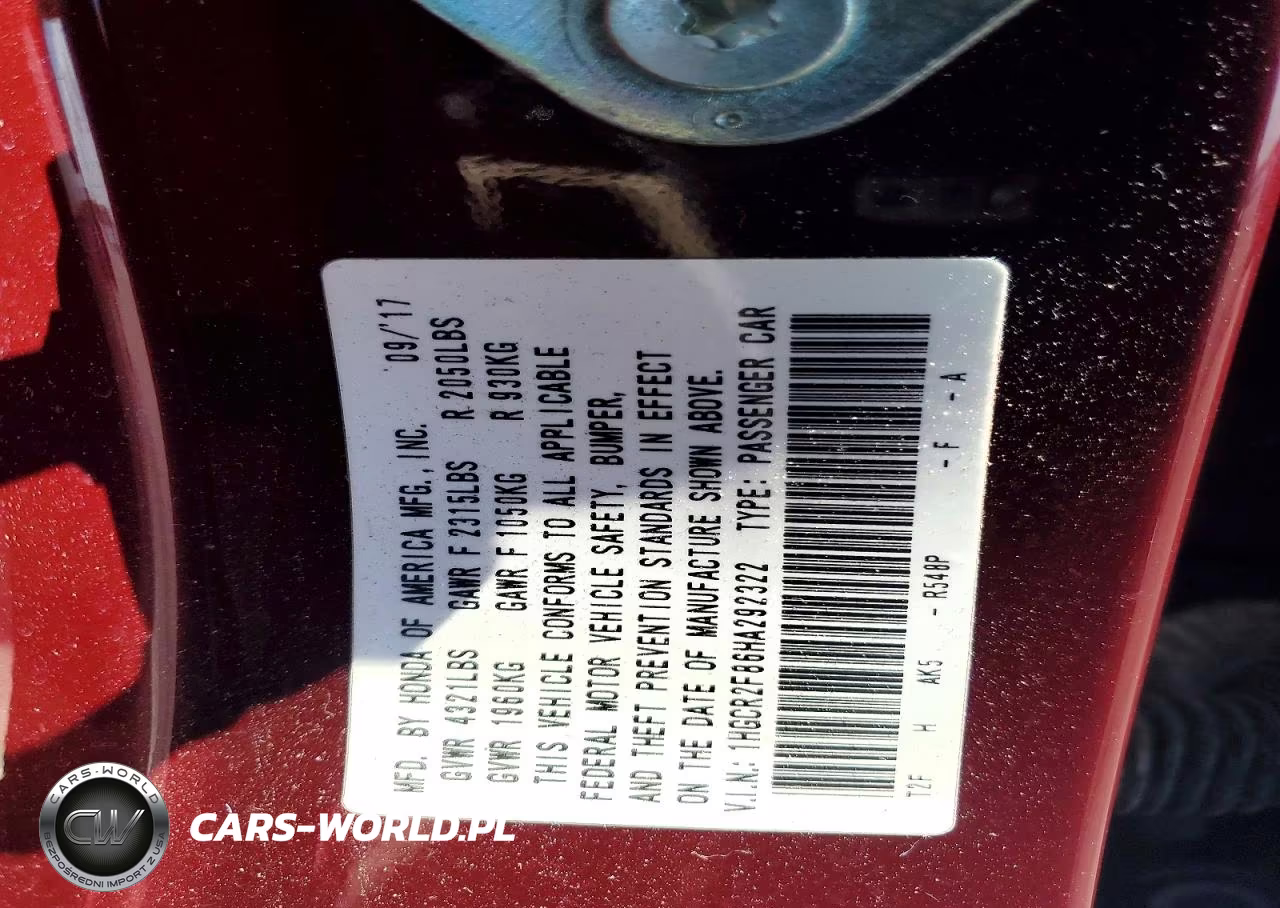 2017 Honda Accord Exl VIN:1HGCR2F86HA292322 - 12