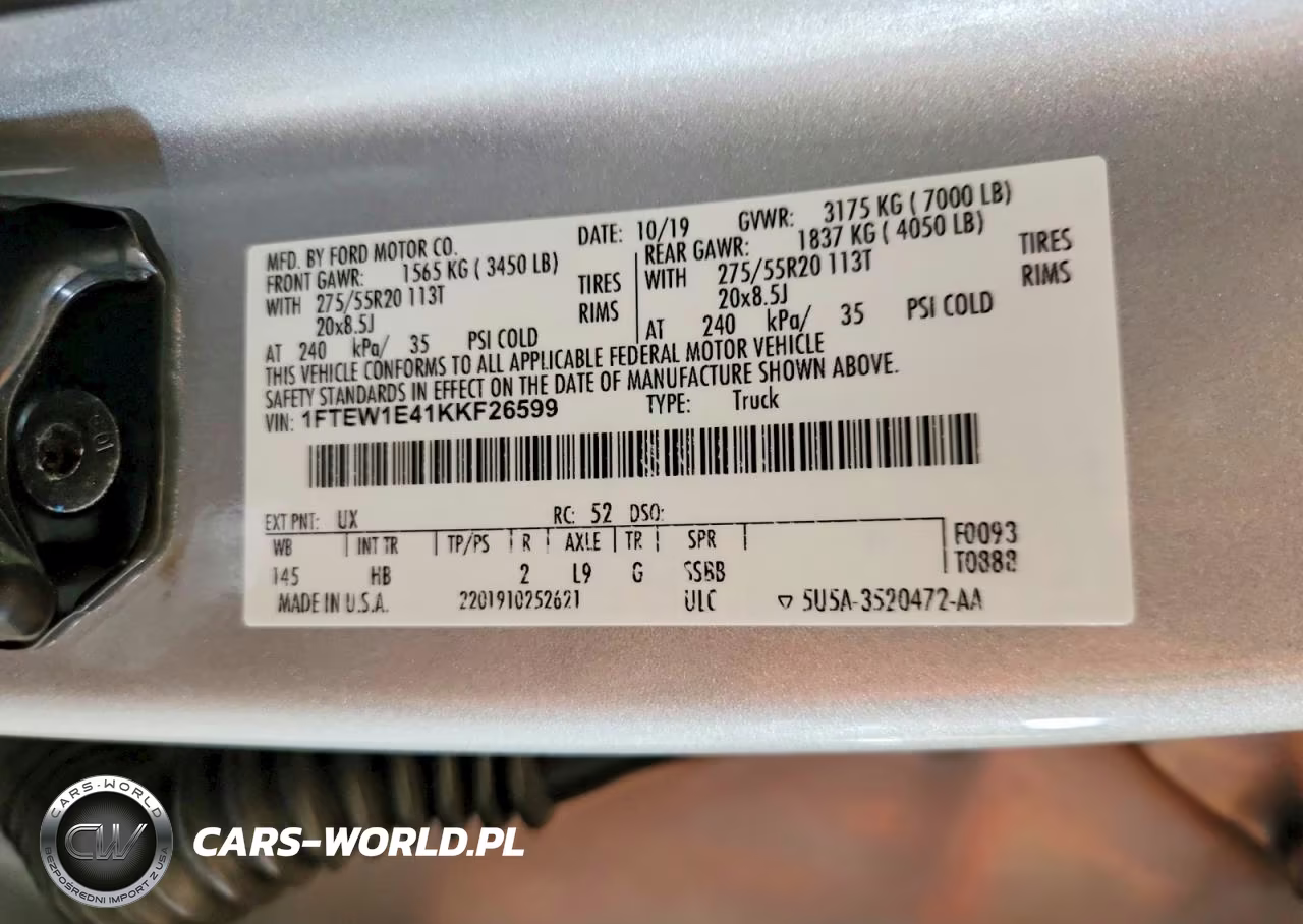 2019 Ford F150 Supercrew VIN:1FTEW1E41KKF26599 - 12
