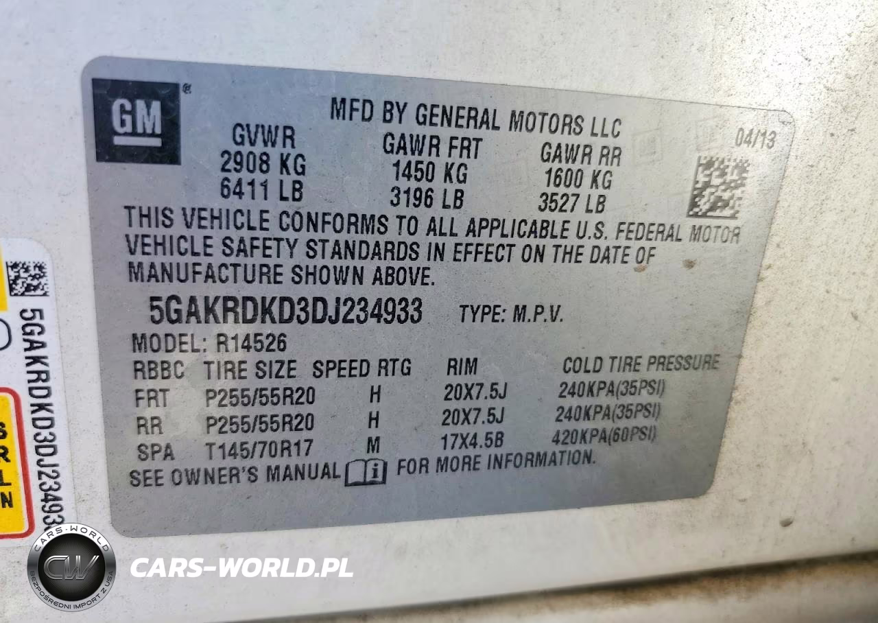 2013 Buick Enclave VIN:5GAKRDKD3DJ234933 - 13