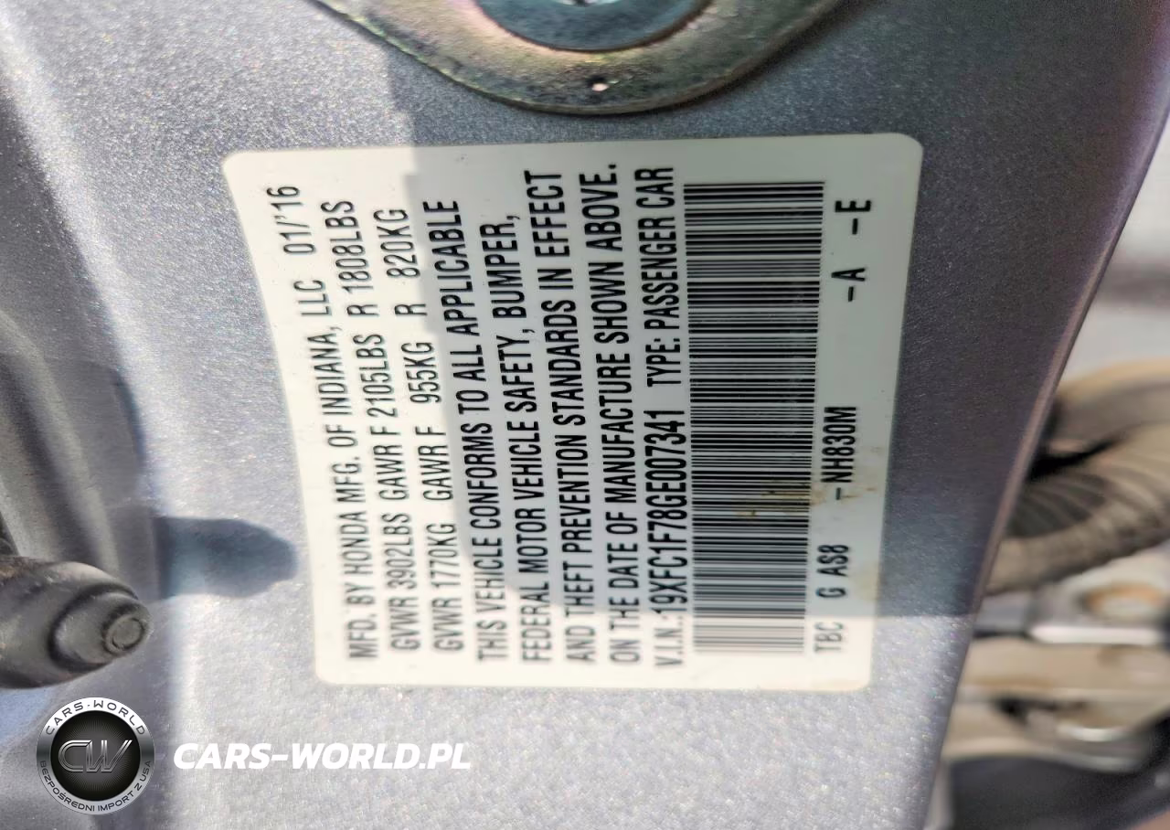 2016 Honda Civic Exl VIN:19XFC1F78GE007341 - 12