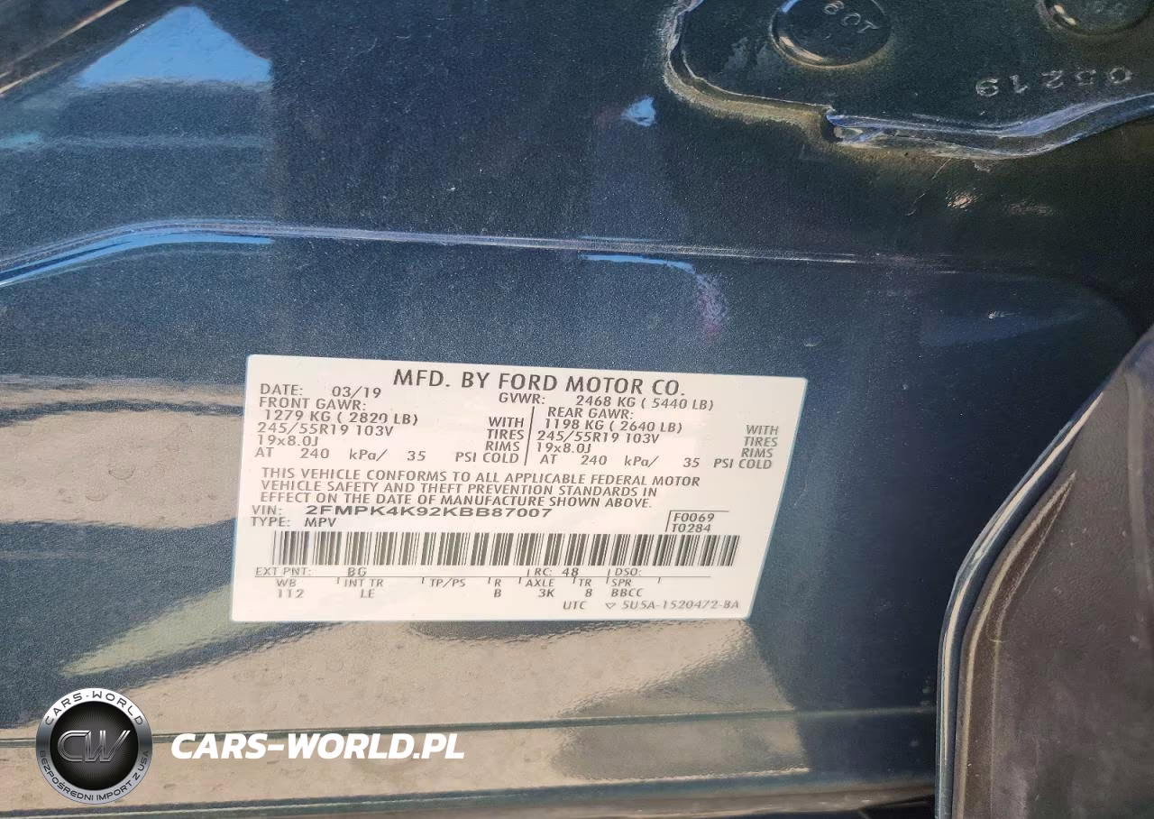 2019 Ford Edge Titanium VIN:2FMPK4K92KBB87007 - 13