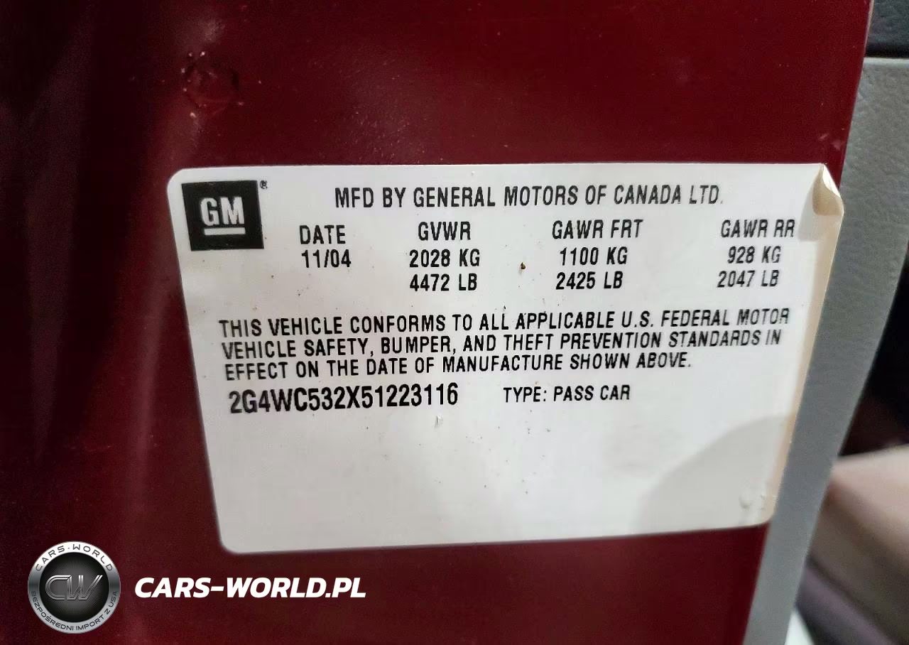 2005 Buick Lacrosse Cx VIN:2G4WC532X51223116 - 12
