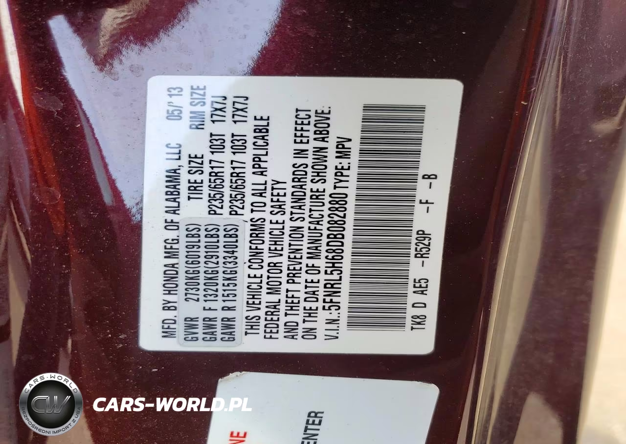 2013 Honda Odyssey Exl VIN:5FNRL5H68DB082880 - 13