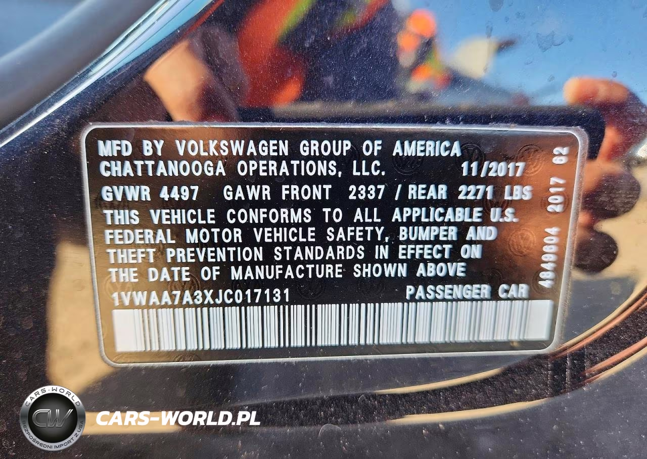 2018 Volkswagen Passat S VIN:1VWAA7A3XJC017131 - 12
