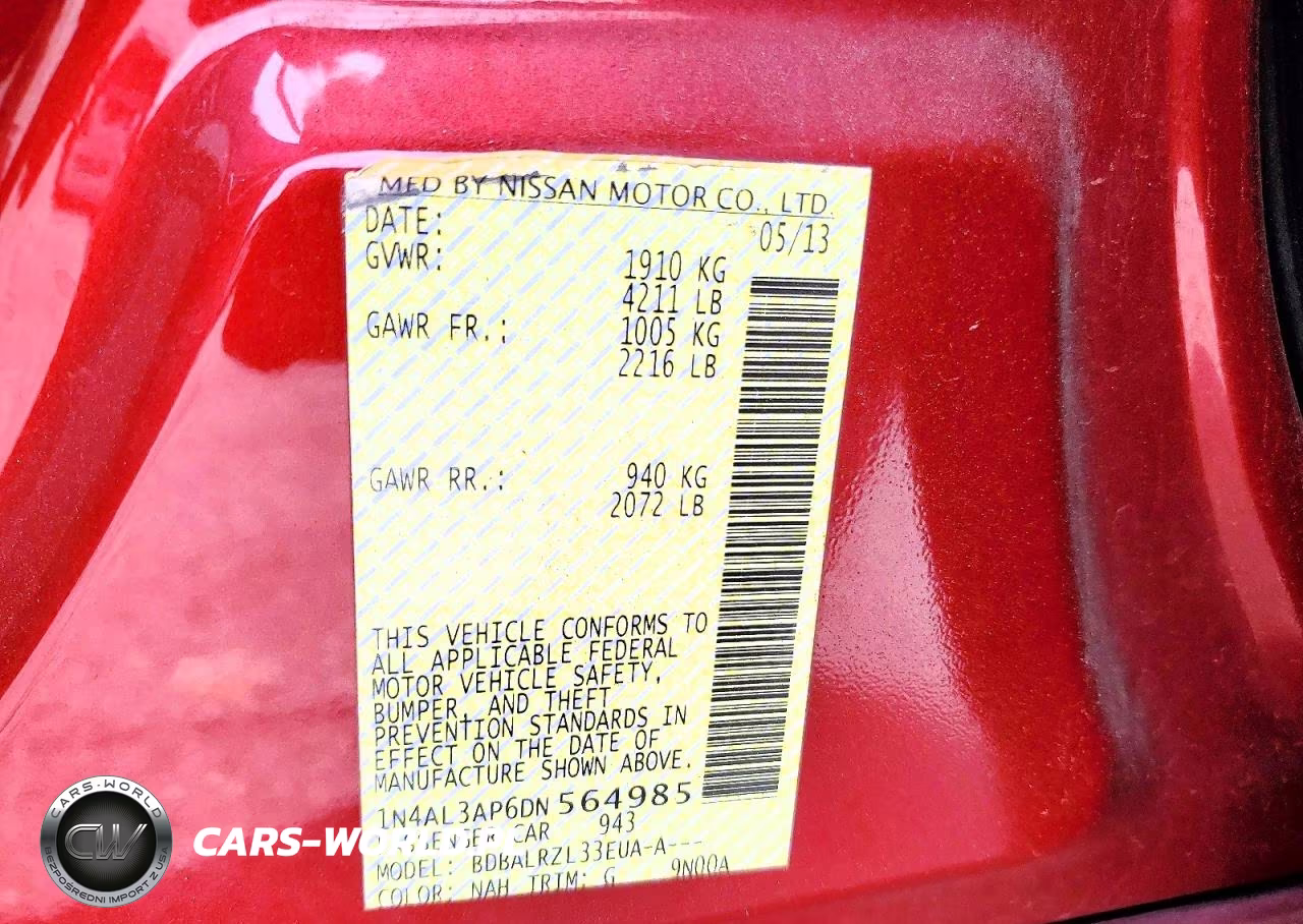 2013 Niss Altima VIN:1N4AL3AP6DN564985 - 12