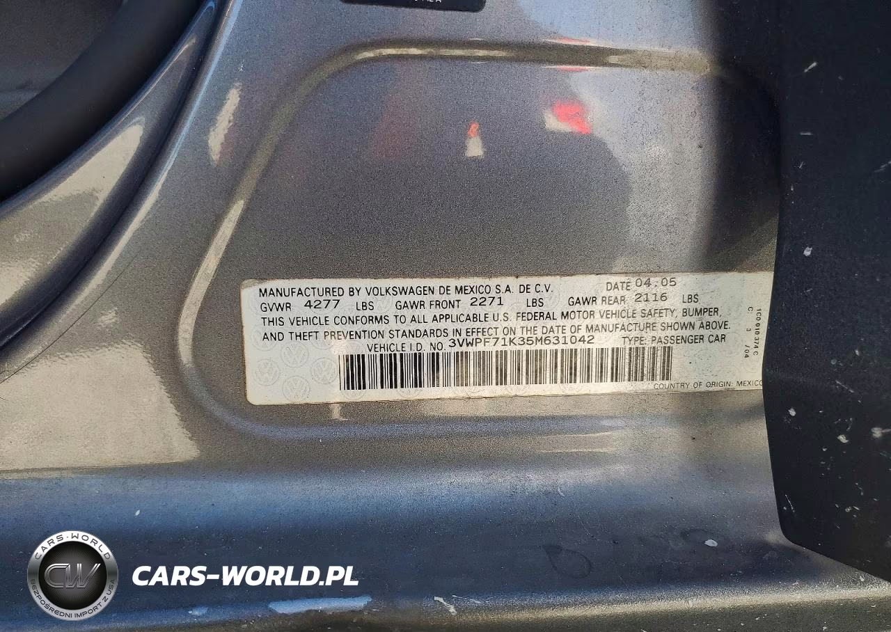 2005 Volkswagen New Jetta Value VIN:3VWPF71K35M631042 - 13