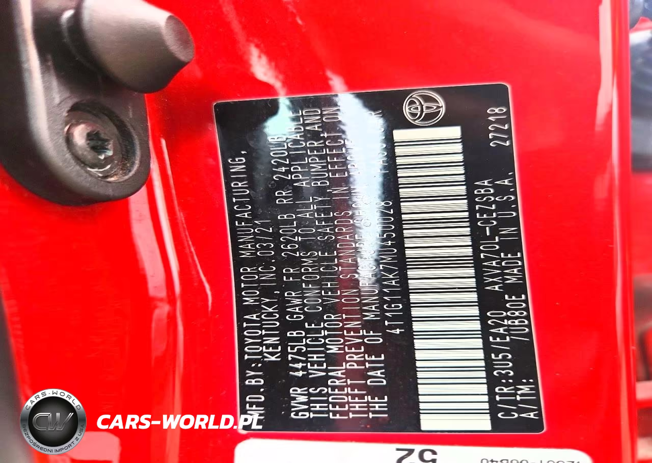 2021 Toyota Camry Se VIN:4T1G11AK7MU450028 - 12