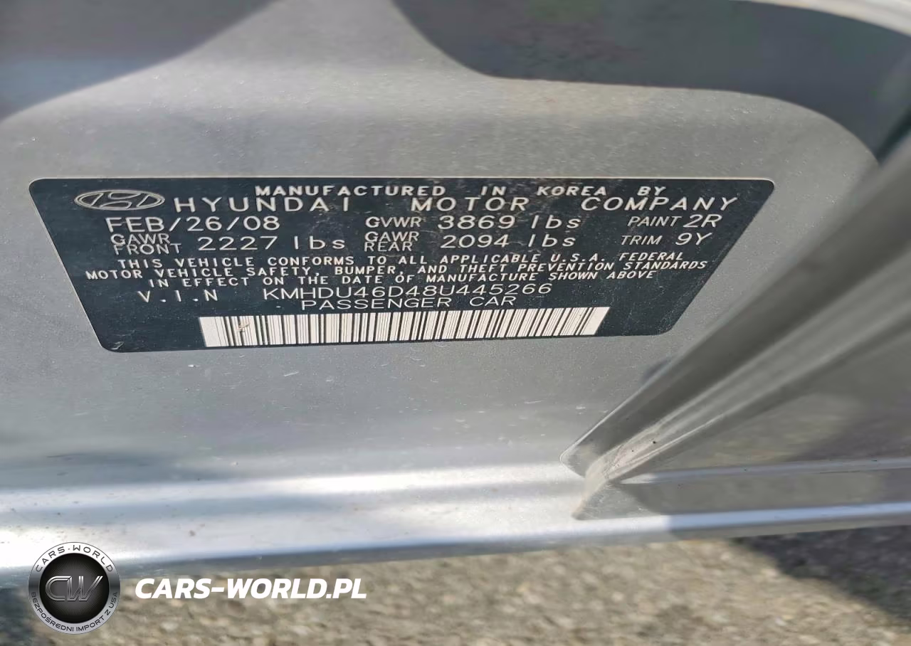 2008 Hyundai Elantra Gls VIN:KMHDU46D48U445266 - 12