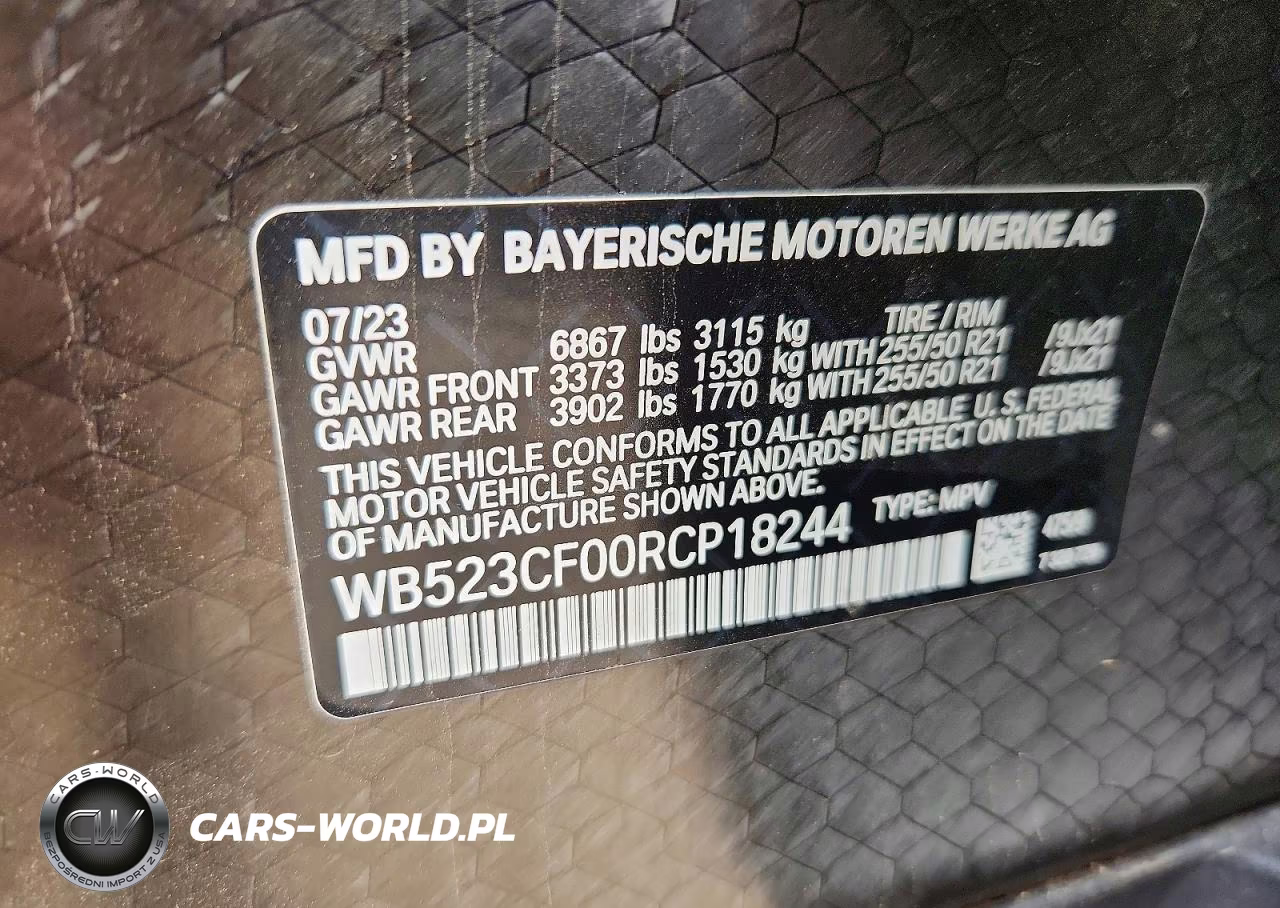 2024 BMW Ix xDrive50 VIN:WB523CF00RCP18244 - 12