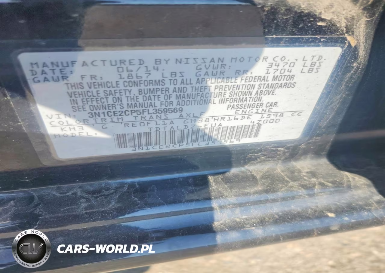 2015 Nissan Versa Note Sv VIN:3N1CE2CP5FL359569 - 12