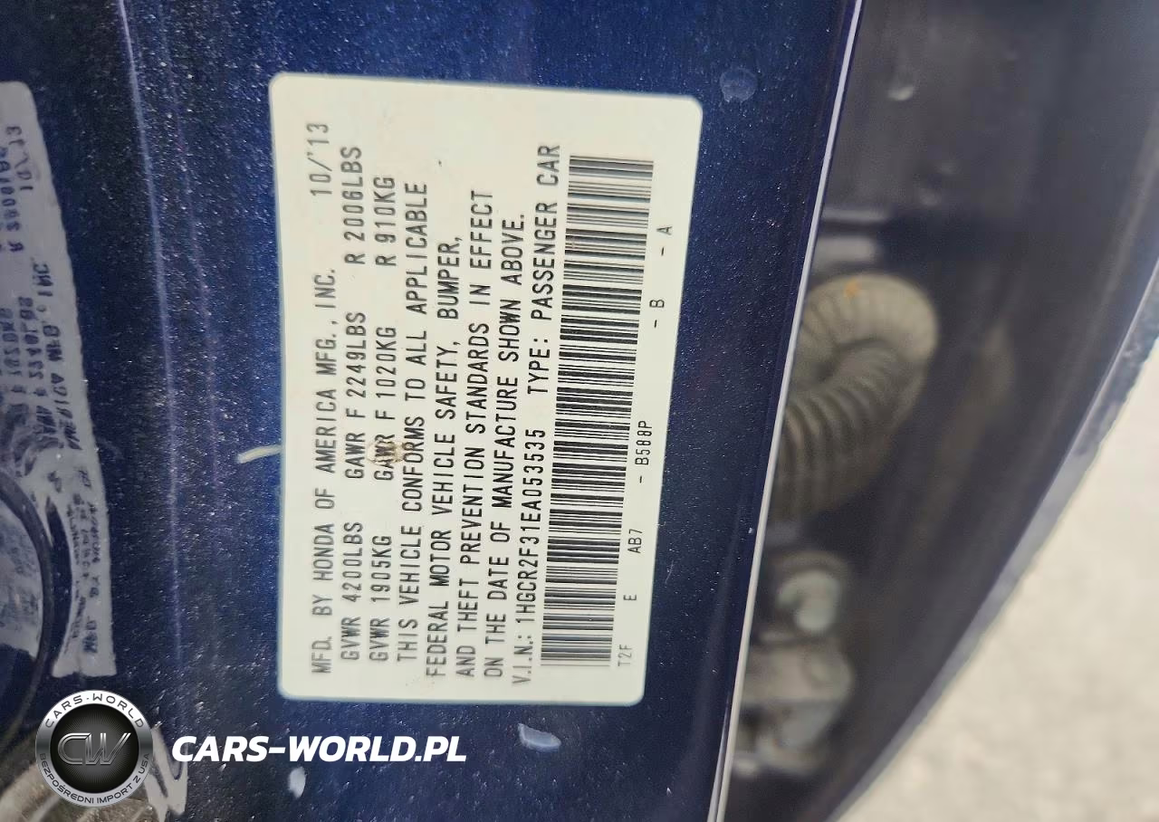 2014 Honda Accord Lx VIN:1HGCR2F31EA053535 - 12