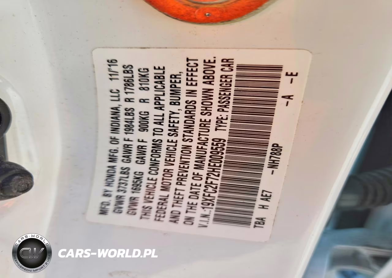 2017 Honda Civic Ex VIN:19XFC2F72HE009559 - 12