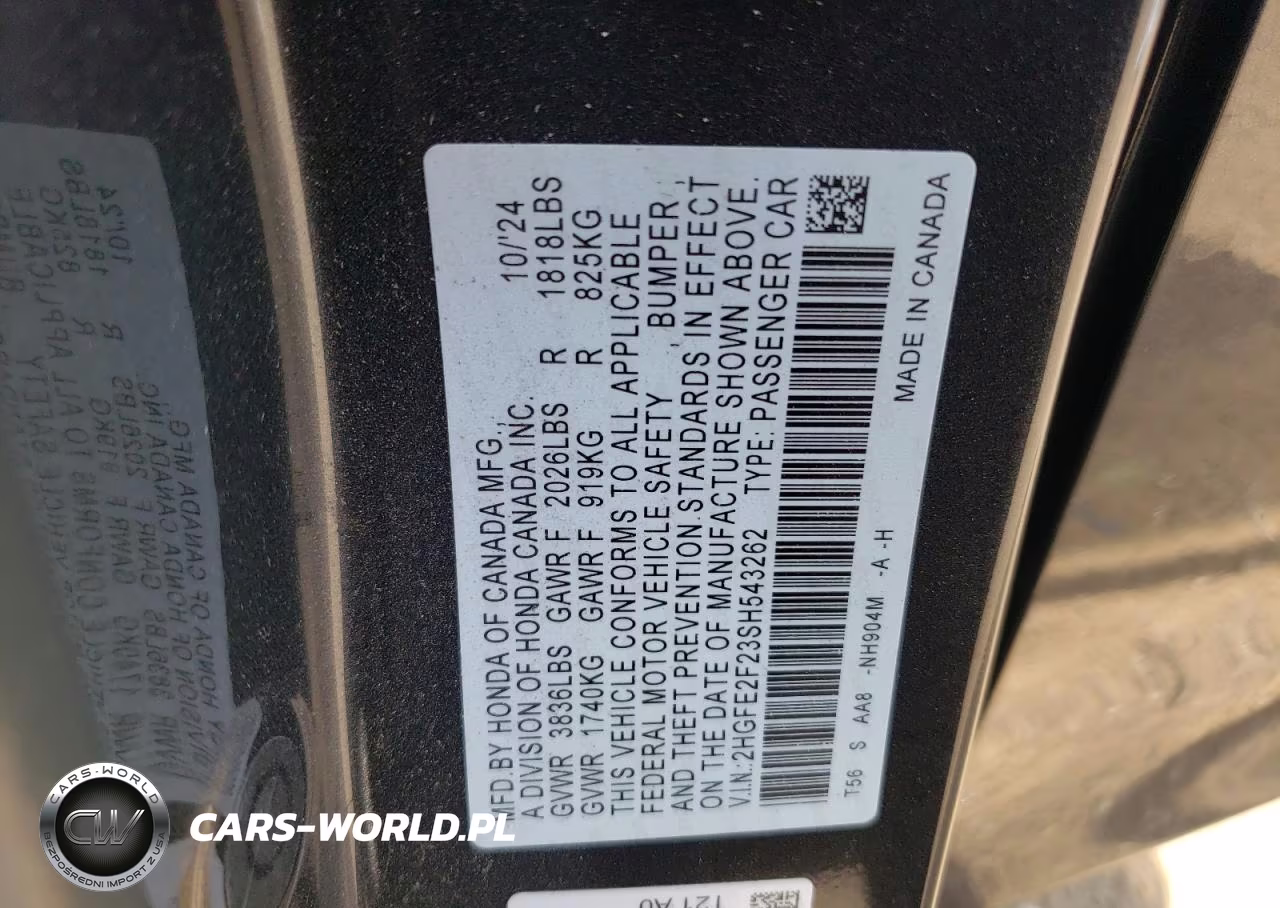 2025 Honda Civic Lx VIN:2HGFE2F23SH543262 - 13