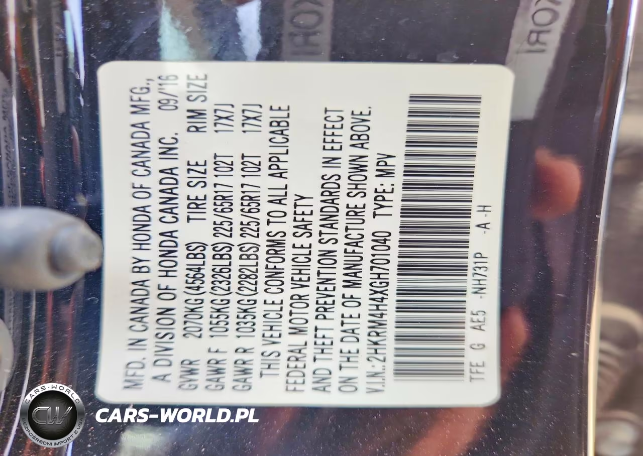 2016 Honda Cr-V Se VIN:2HKRM4H4XGH701040 - 12