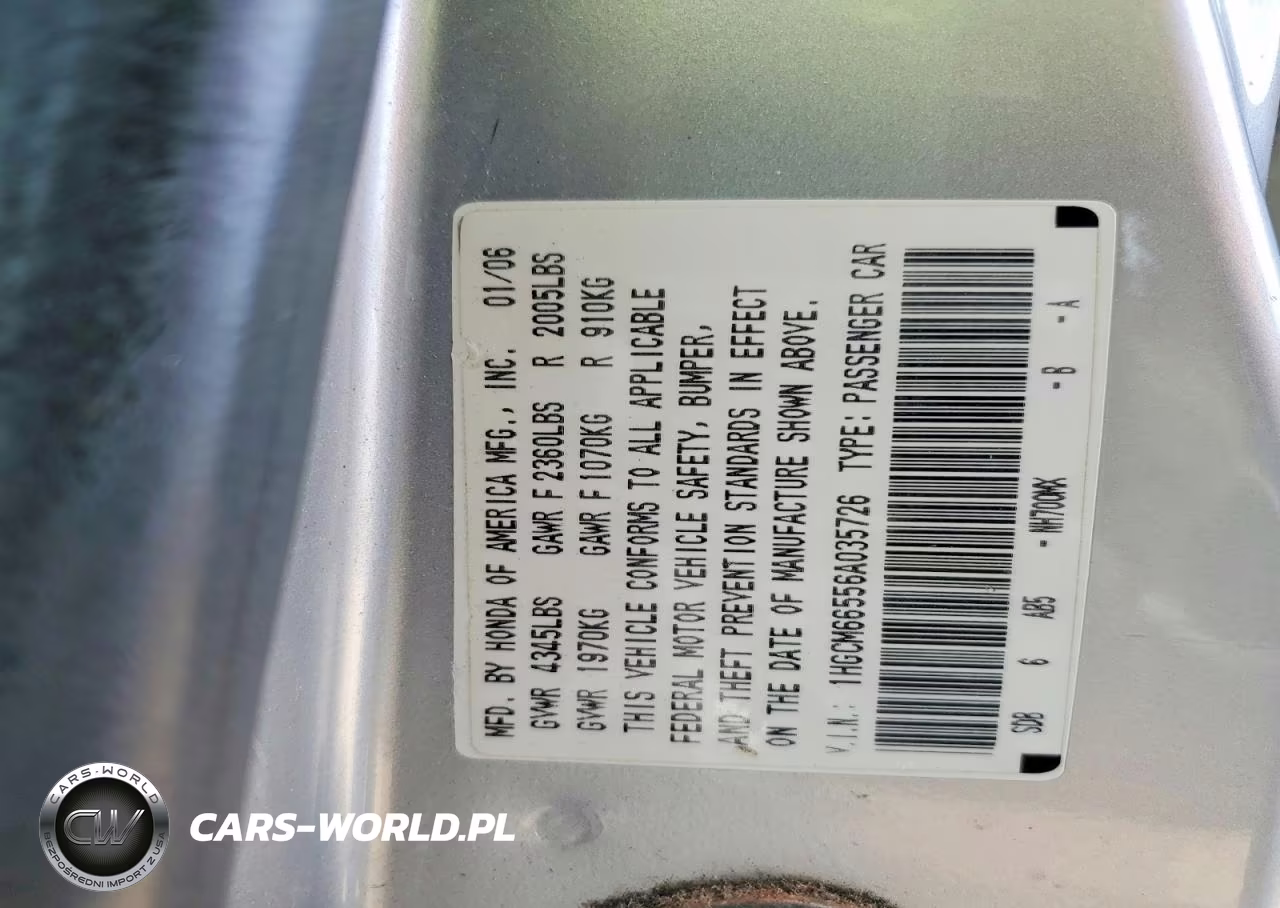 2006 Honda Accord Ex VIN:1HGCM66556A035726 - 12