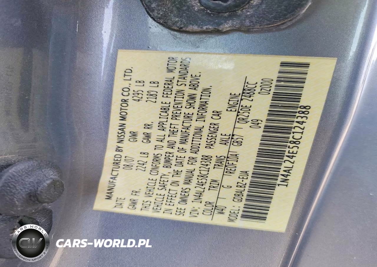 2008 Nissan Altima 2.5S VIN:1N4AL24E58C124388 - 13