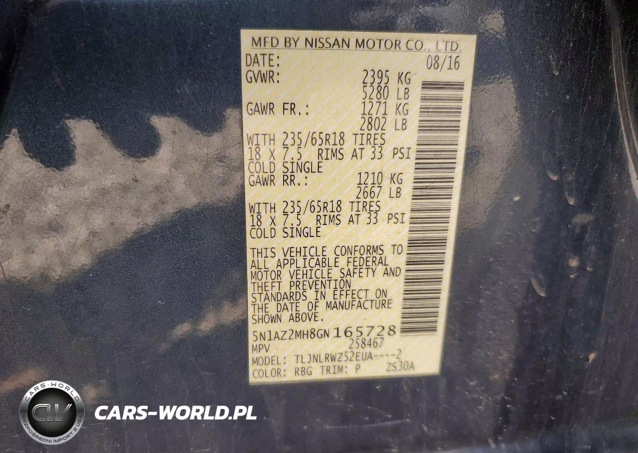 2016 Nissan Murano Sl VIN:5N1AZ2MH8GN165728 - 13