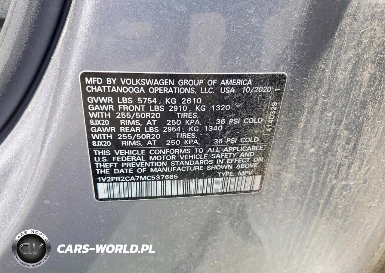2021 Volkswagen Atlas Se VIN:1V2PR2CA7MC537665 - 14