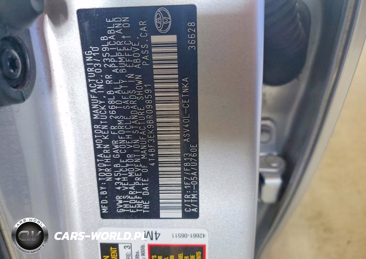 2011 Toyota Camry VIN:4T4BF3EK9BR098591 - 12