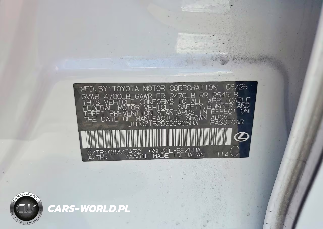 2025 Lexus Is 350 F Sport VIN:JTHGZ1B25S5090503 - 12