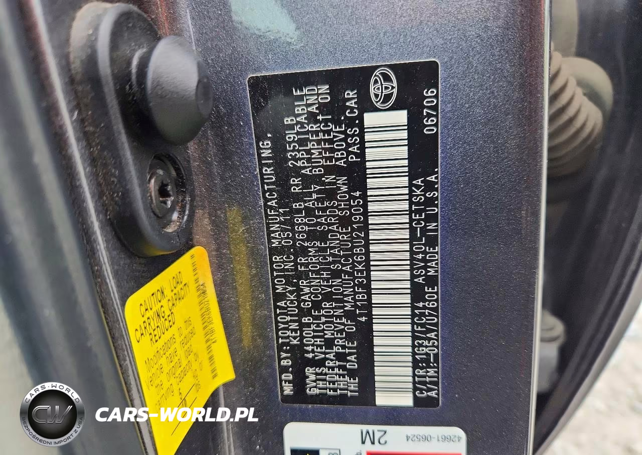 2011 Toyota Camry Se VIN:4T1BF3EK6BU219054 - 12