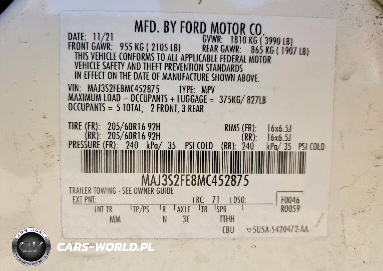 2021 Ford Ecosport S VIN:MAJ3S2FE8MC452875 - 14