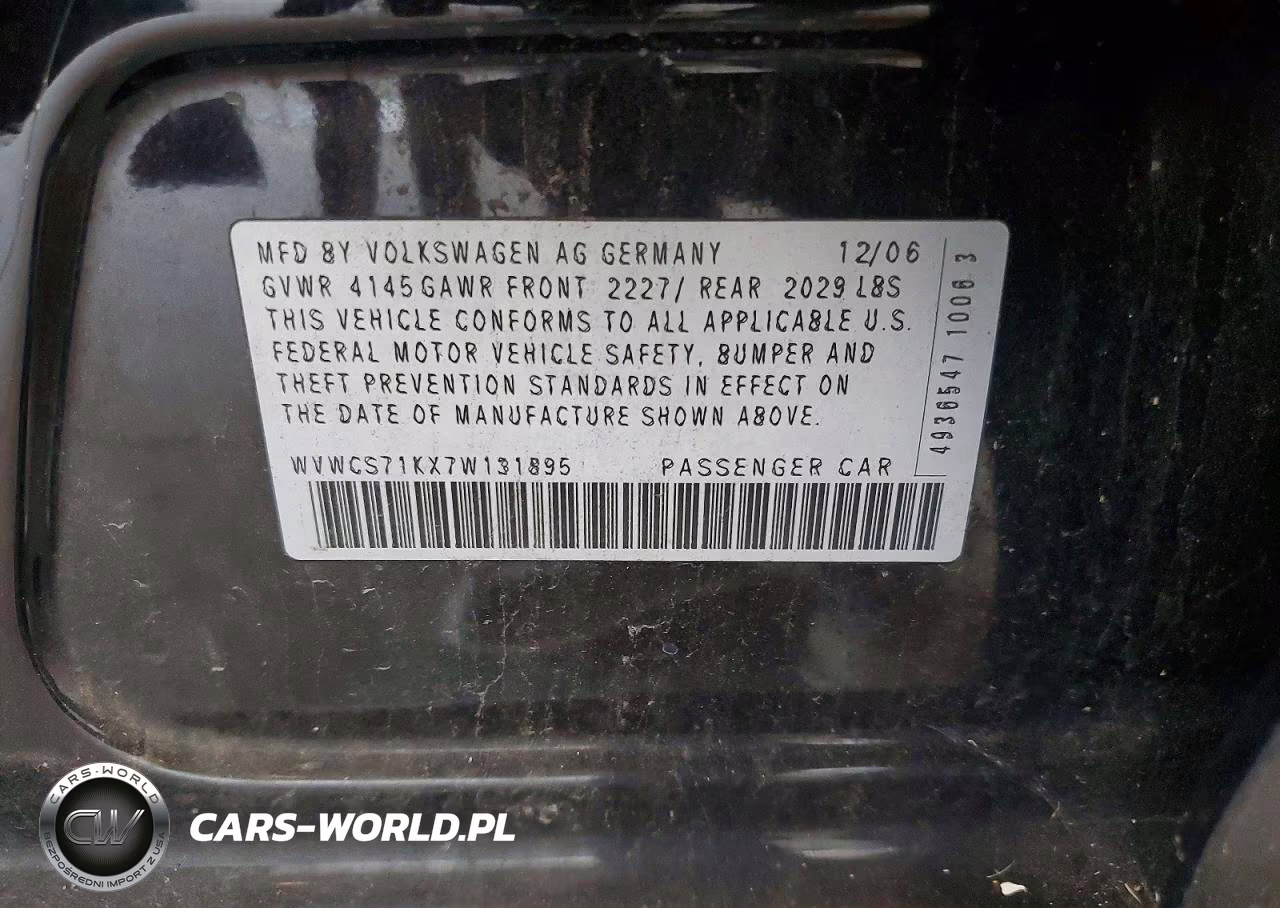 2007 Volkswagen Rabbit VIN:WVWCS71KX7W131895 - 12