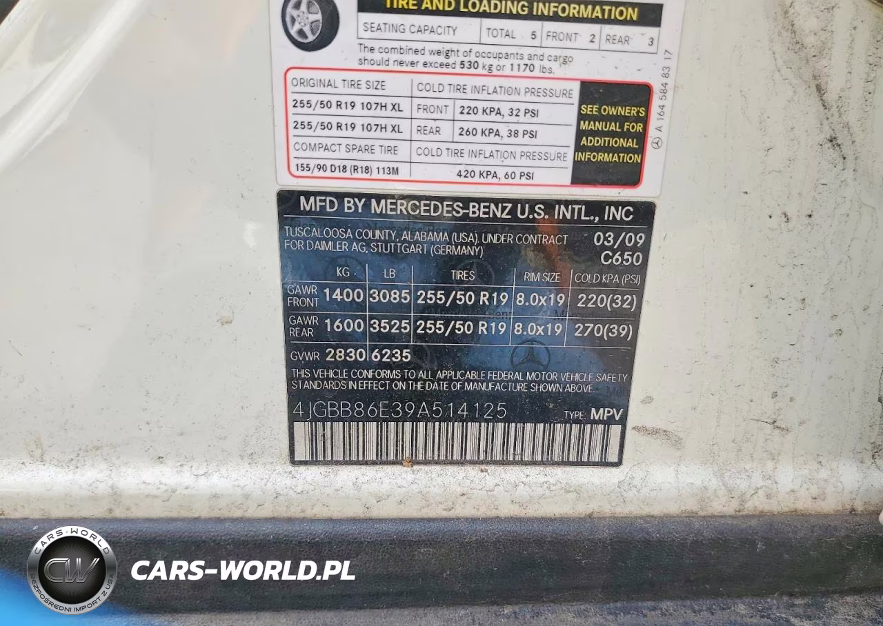 2009 Mercedes-Benz Ml 350 VIN:4JGBB86E39A514125 - 13