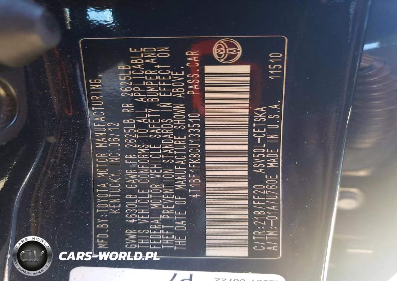2012 Toyota Camry Se VIN:4T1BF1FK8CU133510 - 13