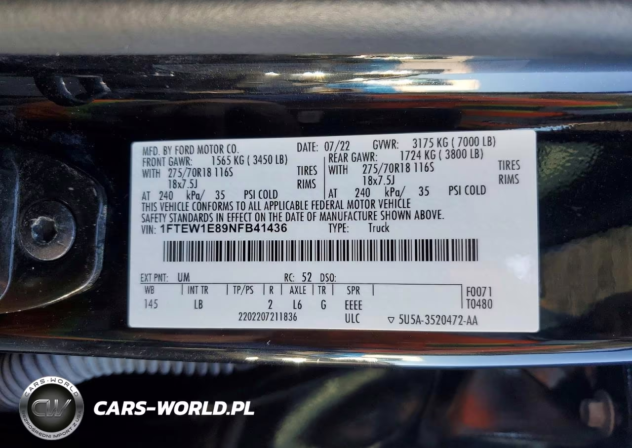 2022 Ford F-150 Tremor VIN:1FTEW1E89NFB41436 - 12
