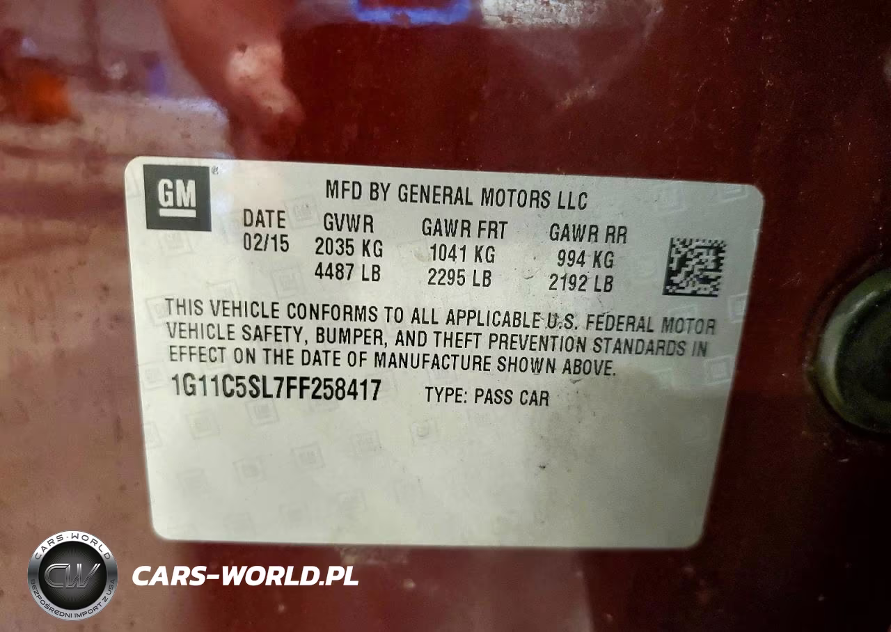 2015 Chevrolet Malibu 1Lt VIN:1G11C5SL7FF258417 - 12