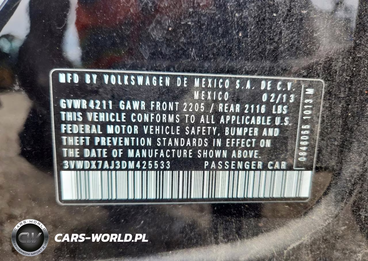 2013 Volkswagen Jetta Se VIN:3VWDX7AJ3DM425533 - 12