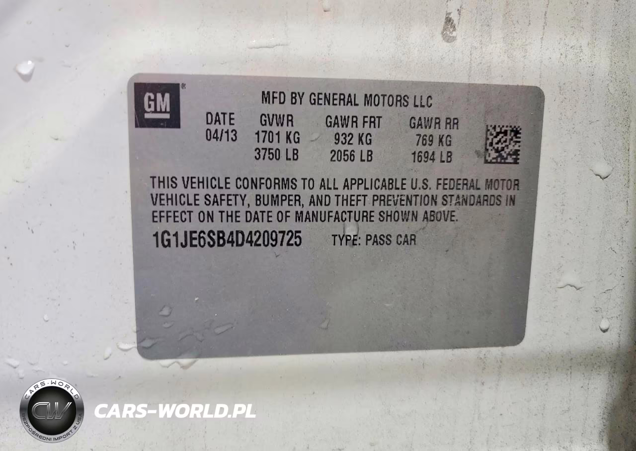 2013 Chevrolet Sonic Ltz VIN:1G1JE6SB4D4209725 - 13